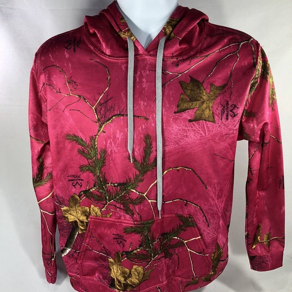 Realtree Tops - RealTree Xtra Colors Camo Hot Pink Hoodie Womens Large Hooded Sweatshirt Top